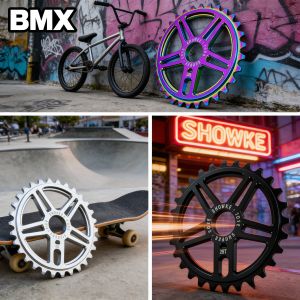 BMX Chainwheel BMX Sprocket 1/2"*1/8" 28T Lightweight Aluminum Alloy 7075 CNC Bicycle Racing Performance Bike Chainring Parts