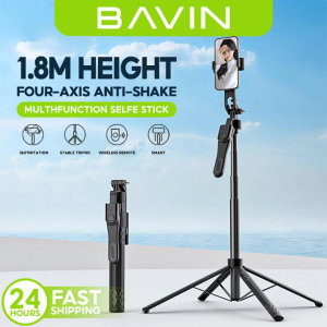 BAVIN P16 Portable Multi-Functional Selfie Stick Tripod Stand 360° Rotation w/ Bluetooth 5.1 Wireless Remote Shutter