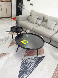 Coffee Table Solid Wood Modern Small Apartment round Small Table Light Luxury and Simplicity Living Room Home Normcore Creative Black Scandinavian