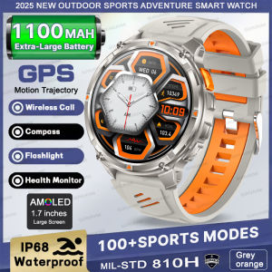 2025 New 1100mAh Ultra Durable Smart Watch Men Outdoor Military GPS Compass 10ATM Waterproof HD Bluetooth Call Sports Smartwatch
