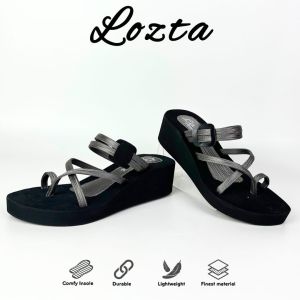 LOZTA Sendal Wanita Terbaru Wedges Jepit Silang Perempuan Dewasa Kekinian