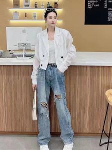 Fashionable Long Sleeve Womens Skin-Fit Summer Outerwear Sun Protection Suit Jacket Korean Style Commute Loose Fit Polyester