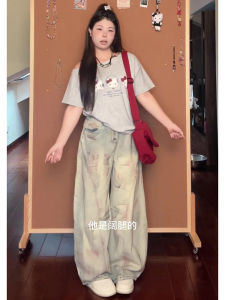 American Retro High Waist Loose Straight Leg Knife Pants Womens Denim Jeans Autumn Design Sense Wide Leg Scythe Pants