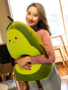 Adorable Avocado Plush Toy Pillow Large Cushion Sleeping Doll Birthday Gift for Girls Cute Soft Stuffed Fruit Series Plaything