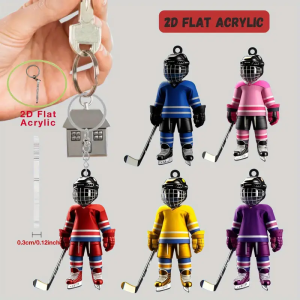1/5 hockey player keychains - perfect for backpacks car decorations - ideal gift for hockey enthusiasts and young people