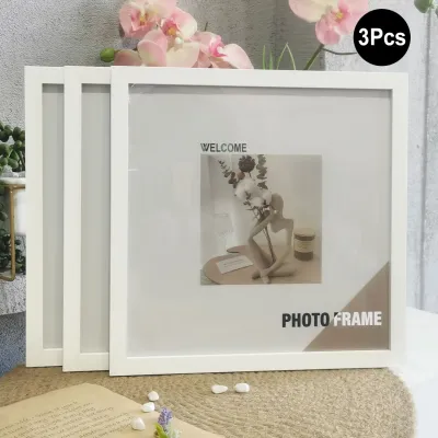 3Pcs Wood Square Photo Frames For Wall Hanging or Desktop Decor 20X20 30X30cm Posters Portrait Frame Picture Commemorat Gift