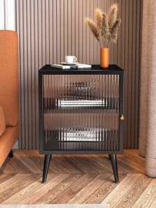 Bedside Table Bedroom Modern Minimalist Changhong Glass Mini Sideboard Storage Cabinet For Home Storage Cabinet