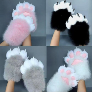 Cute Cat Paw Costume Gloves