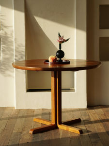 Retro Style Solid Teak Round Dining Table