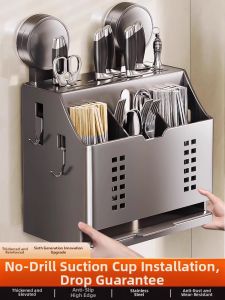 B&W | Multi-functional Wall-mounted Knife and Chopstick Organizer