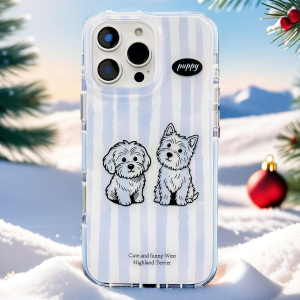 a Tong Shell Cute Little Scottish Deerhound Apple 17Promax iPhone16/15 Series Protective Phone Case Full Cover Drop Protection Female Style Fresh And Clean