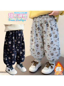 Girls Thickened Winter Cotton Pants Fleece Lined Casual Trousers 2025 New Style Princess Long Pants Fashionable All Match