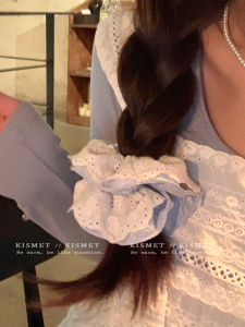 ริบบิ้นผ้าลูกไม้ระดับไฮเอนด์สำหรับผู้หญิง ริบบิ้นยางรัดผม ตกแต่งผมแบบมีสไตล์ ริบบิ้นยางรัดผมแบบลำลอง