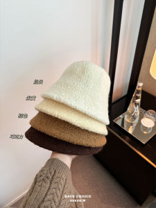 Warm Woolen Fishermans Cap Autumn Winter Foldable Versatile Face Slimming Casual Bucket Hat for Young Women Street Style