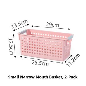 Narrow Plastic Rectangular Storage Basket Kitchen Cabinet Desktop Organizer Basket Messy Stuff Frame Living Room Bathroom