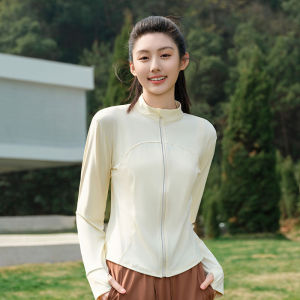 MiiOW | Womens Summer Sport Yoga Ice Silk Sun Protection Clothing UPF50+ Cool Sensation Breathable Long Sleeve Short Outerwear