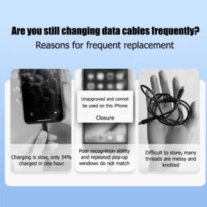 Retractable Charging Cable 3in1 Multifunctional Organizer For Huawei Apple Data Cable