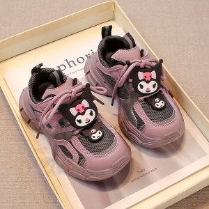 Kurumi Girls Shoes Anti-Slip Soft Bottom Dad Sneakers Childrens Sports Shoes Fall Winter New Style Large Children Girls