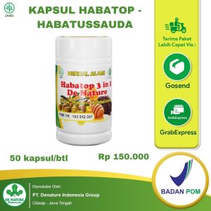 Obat Herbal Habatop 3in1 De Nature isi 50 kapsul Untuk Meningkatkan Daya Tahan Tubuh dan imun stamina imunitas tubuh mencegah penyakit Obat Habatop 3 in 1 Ramuan Arab Habatussauda Original.