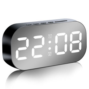 Digital Alarm Clock 3/5 Levels Dimmable Night Light Digital Clock with Temperature Display Snooze Mode Desktop Clock USB Bedroom