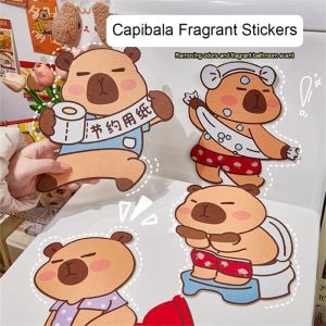 4Pcs Cartoon Capybara Animal Toilet Deodorizing Stickers Reusable Toilet Mat Self-Adhesive Felt Deodorizing Stickers to Remove Odor Toilet Decoration Stickers