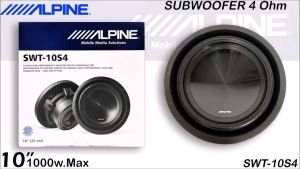 Subwoofer ลำโพงซับวูฟเฟอร์ 10" นิ้วลำโพงเบส ALPINE SWT-10S4 โครงปั้มเบสหนัก บรรจุภัณฑ์ดอกกับสีดำ (ราคาไอที)