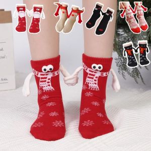 Cute Christmas Suction Hand In Hand Socks Holding Hands Long Socks Couple Cotton Sock