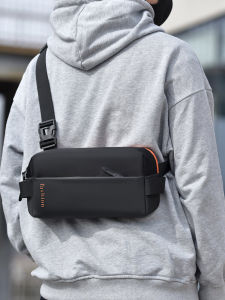 Large Capacity Mens Crossbody Bag Multi-Functional Casual Sports Cycling Waist Bag Cool Trendy Shoulder Bag for Youth