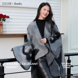 3COLOUR·S | Ink Dyed Wool Shawl for Women
