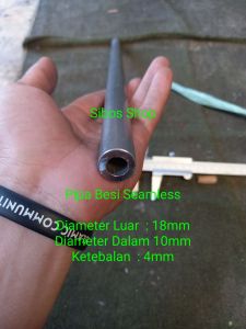 Pipa Besi Seamless Od 18mm Id 10mm Tebal 4mm Panjang 20cm sampai 130cm