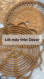 Lót mây tròn decor bàn ăn nhà hàng khách sạn đa dạng mẫu (KBT003MTLM)