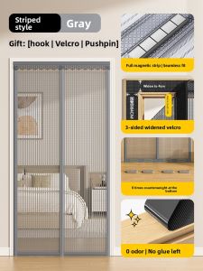 Anti-mosquito Magnetic Curtain Self-adhesive Mesh Door