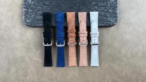 20mm 22mm Suede Leather Watch Strap Grey Blue Black Brown Stitching Suede WatchBand Quick Release Replacement MenWomen Wristband