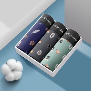 Miiow | Mens Cotton Underwear Breathable Antibacterial Boxer Shorts Large Size Comfortable Sport Style Mid Waist Pure Cotton Briefs