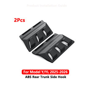 For Tesla Model Y/YL Juniper 2025 2026 Rear Trunk Hook ABS Trunk Side Storage Grocery Bag Hooks Car Interior Accessories