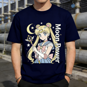 Bandai | Kawaii Sailor Moon T-Shirt Anime Usagi Chibiusa Print Men Women Casual Short Sleeve Tee Harajuku Streetwear Tops Mens Shirts