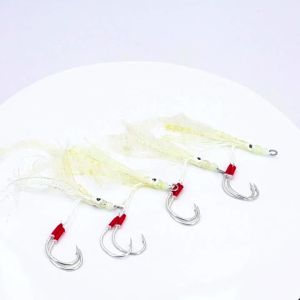 2/4 Chiếc 3/0 Mồi Câu Mực Mềm Phát Sáng Kèm Móc Câu Hỗ Trợ Jigging Chậm Dành Cho Câu Cá Biển Câu Cá Bằng Cần Kéo Mồi Câu Cá Ngừ Cá Mú