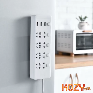 Kozimor ที่ยึดปลั๊กไฟ แผ่นติดรางปลั๊กไฟ มีกาวในตัว ไม่ต้องเจาะผนัง ที่ยึดติดปลั๊กพ่วง ที่แปะปลั๊กไฟ