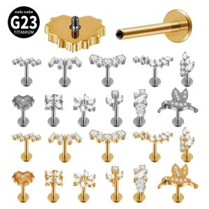 1 Chiếc Khuyên Tai G23 Titanium CZ Hình Mắt Ngựa Thiết Kế Lúa Mì Khuyên Tai Labret Khuyên Tai Sụn Tai Khuyên Tai Helix Khuyên Tai Daith Trang Sức Thời Trang.