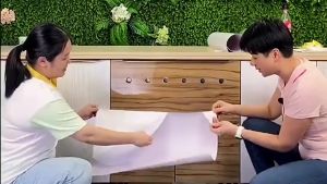 DCH - Wallpaper Dinding 60cm x 1m Kabinet Furniture Lemari Meja Dapur Polos Merah Biru Super Glossy