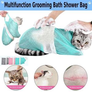 Cat Grooming Bathing Bag Mesh Nail Trimming Use Bag Adjustable Washing Injecting Anti Scratch Bite Restraint