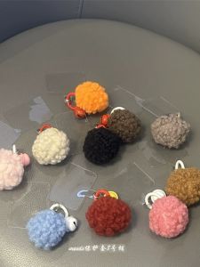 Simple Autumn Winter Lamb Fur Bell Ball Hanging Decoration Car Keychain Earphone Case Mobile Phone Shell Pendant