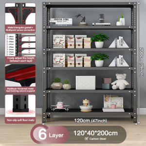 🚀24 hour ship out🚀UPSEN Official Store 6/5/4/3 Layer Angle Steel Shelf Storage Rack Storage Display Rack Home Storage Warehouse Storage Rack All Metal Rack Bookshelf