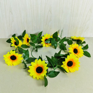 Tanaman Rambat Bunga Matahari Juntai Plastik Dekorasi Dinding Rumah Artificial Indoor Outdoor PBP49