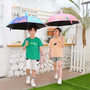 Cartoon Ice Cream Umbrella Cute For Kids With Waterprooft Cover Design
