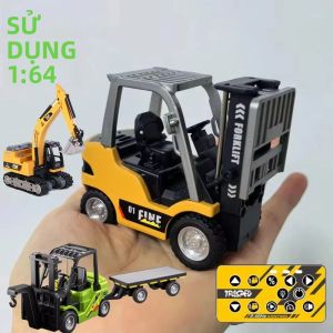 Xe Tải Điều Khiển Từ Xa Tỷ Lệ 1/64 Xe Nâng Mini Hợp Kim Đồ Chơi Xe Kỹ Sư Xây Dựng Dành Cho Bé Trai & Người Lớn Với Ứng Dụng Điều Khiển 2.4G