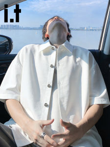 izzue | White Thin Ice Silk Short Sleeve Shirt