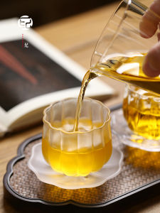 Thick Tea Glass Lotus Tea Cup Tea Set Kung Fu Tea Master Cup Single Cup Personal Tea Cup Stove Tea Boiling Female