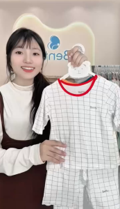 Bộ lửng caro phối viền BENTY cho bé trai bé gái đồ bộ trẻ em mặc nhà mặc đi chơi thoáng mát