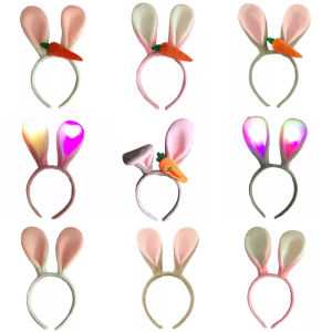 Cute Rabbit Headband Zootopia Radish Rabbit Ears Headband Cartoon Performance Kids Glowing Headdress Fox